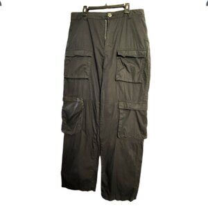 Forever 21 Black Cargo Pants Size L | Utility Multi Pocket Streetwear Y2K Style